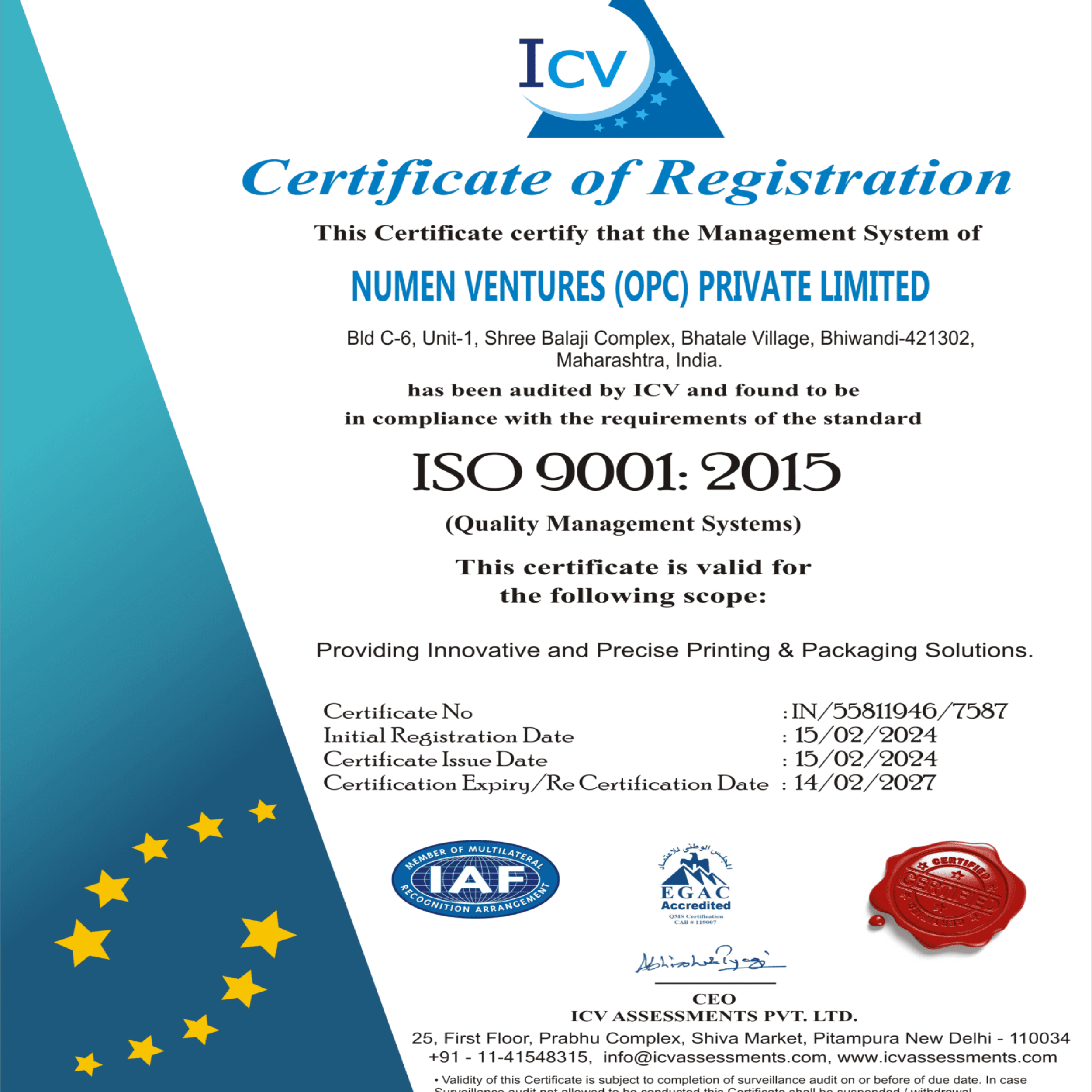 ISO CERTIFICATION