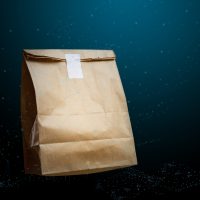 An abstract image of brown eco new paper recyclable paper bags used in packaging